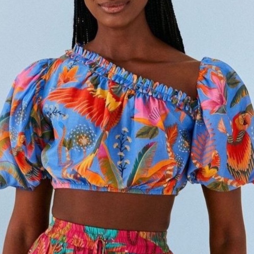 Gorgeous Farm Rio Macaw crop top